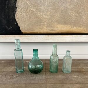 Set of 4 Vintage Glass Bottles
